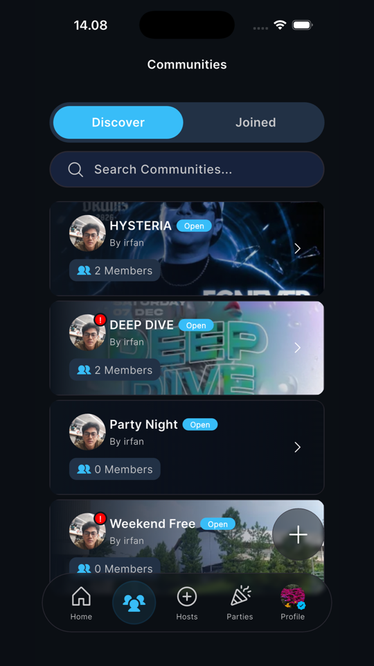 Reparty — join party communities